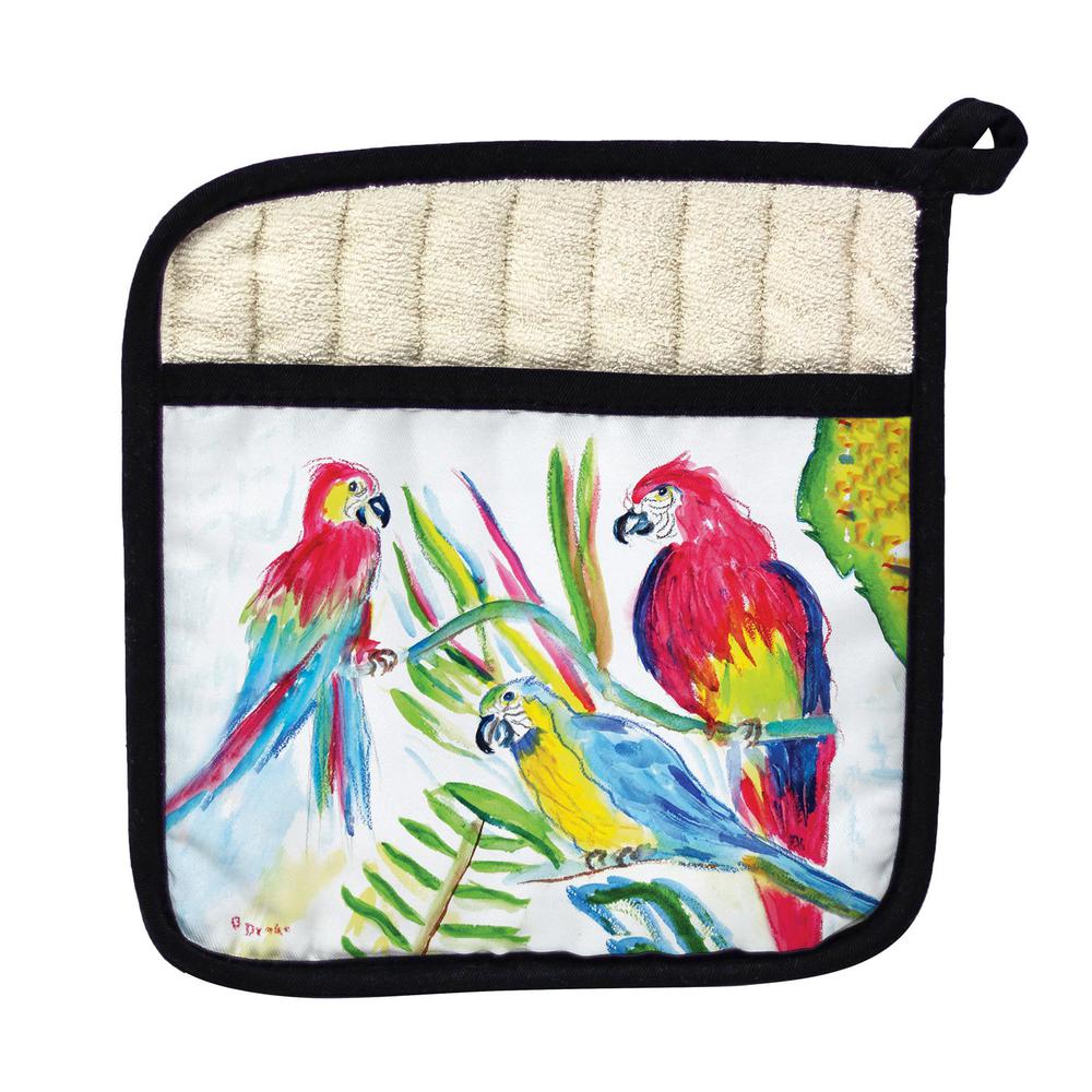 Three Parrots Pot Holder