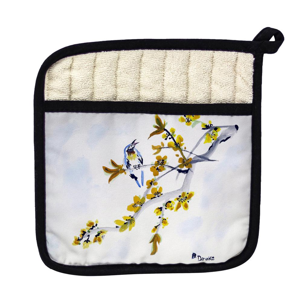 Bird & Forsythia Pot Holder