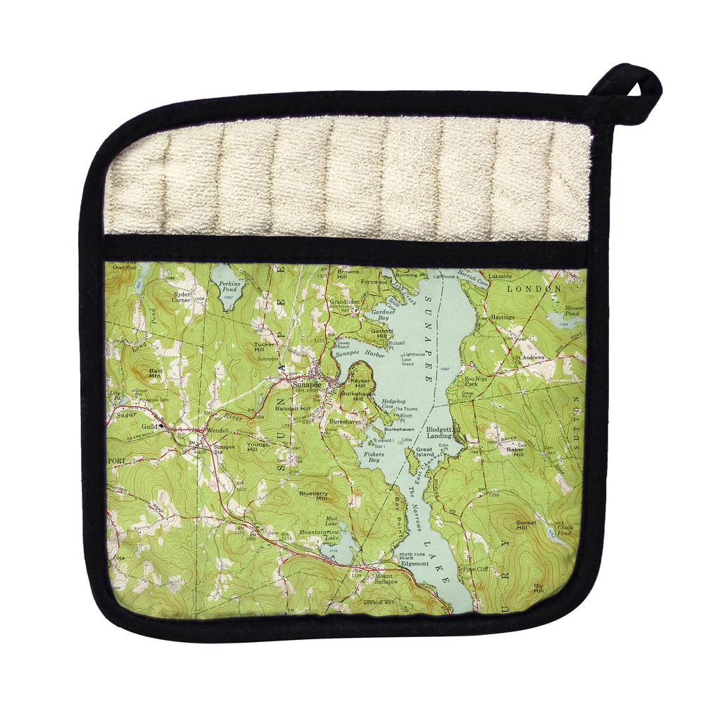 Sunapee Lake, NH Nautical Map Pot Holder