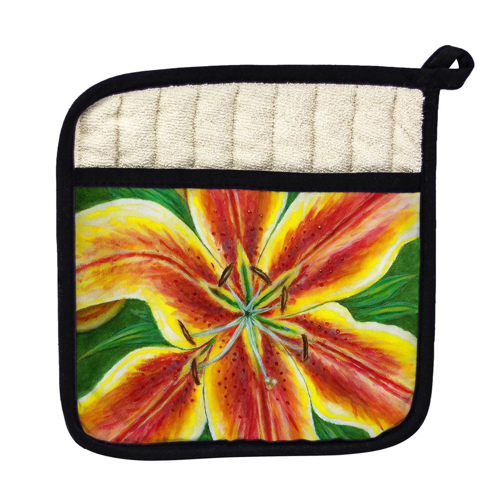 Yellow Lily Pot Holder