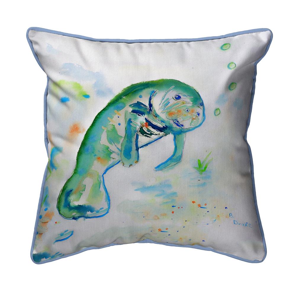 Betsy's Manatee Small Indoor/Outdoor Pillow 12x12