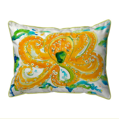 Orange Octopus Small Indoor/Outdoor Pillow 11x14