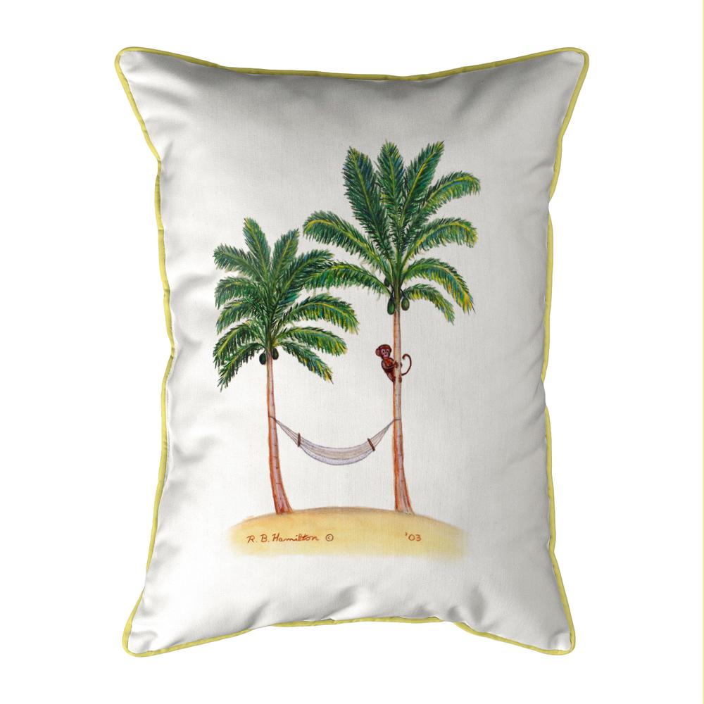 Palm Trees & Monkey Small Indoor/Outdoor Pillow 11x14