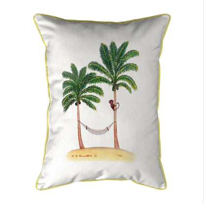 Palm Trees & Monkey Small Indoor/Outdoor Pillow 11x14