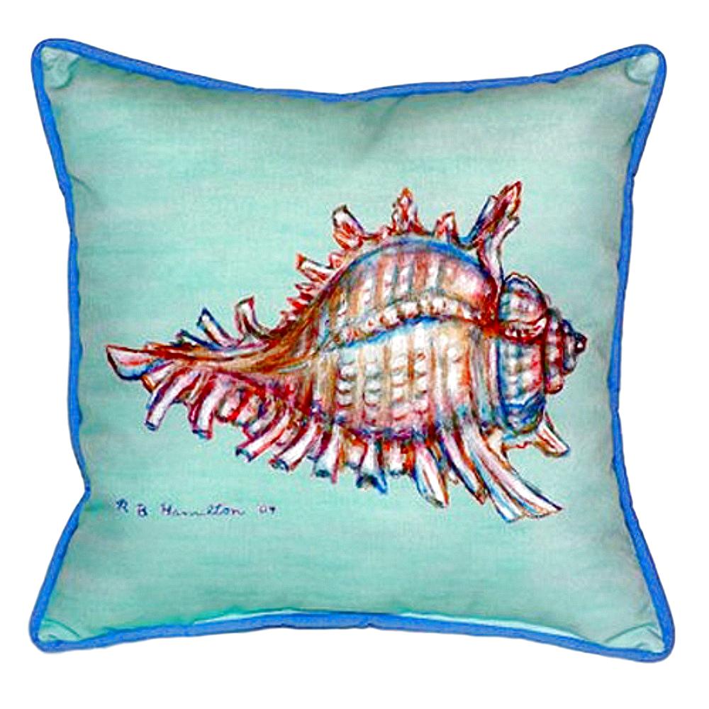 Conch - Teal Small Indoor/Outdoor Pillow 12x12