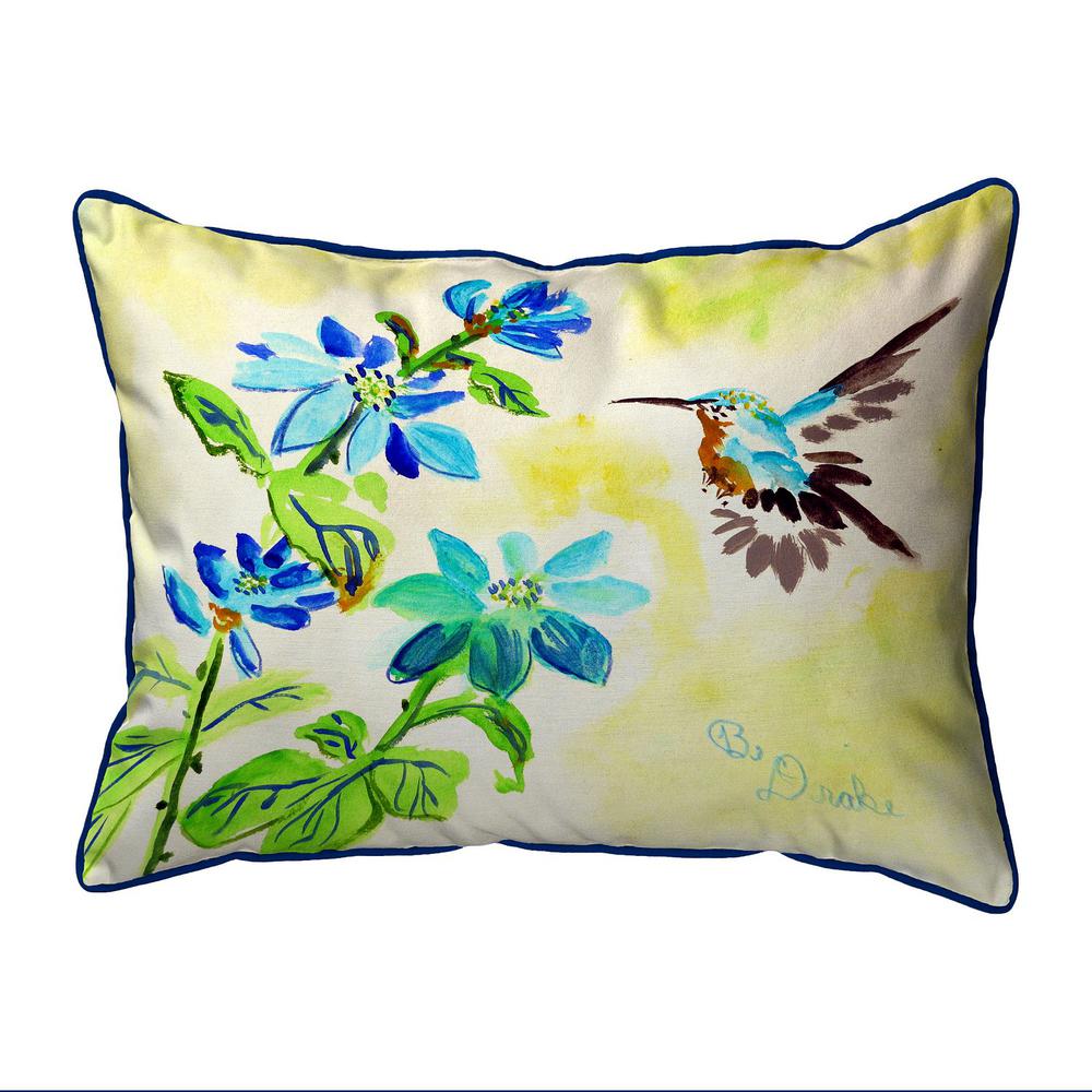 Aqua Hummingbird Small Indoor/Outdoor Pillow 11x14