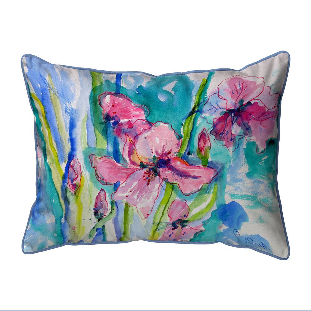 Pink Iris Small Indoor/Outdoor Pillow 11x14