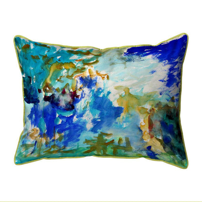 Abstract Blue Small Indoor/Outdoor Pillow 11x14