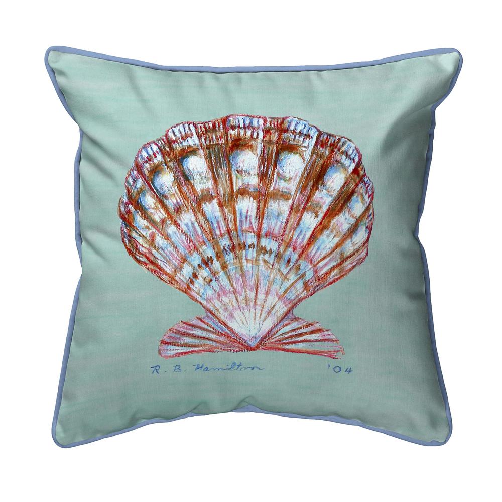 Scallop Shell - Teal Small Indoor/Outdoor Pillow 12x12