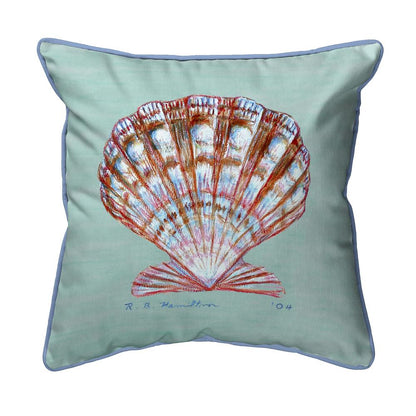 Scallop Shell - Teal Small Indoor/Outdoor Pillow 12x12