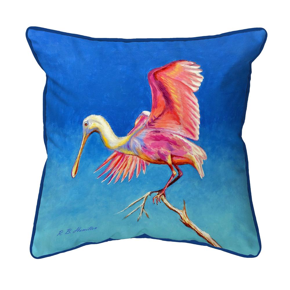 Spoonbill Wings Small Indoor/Outdoor Pillow 12x12