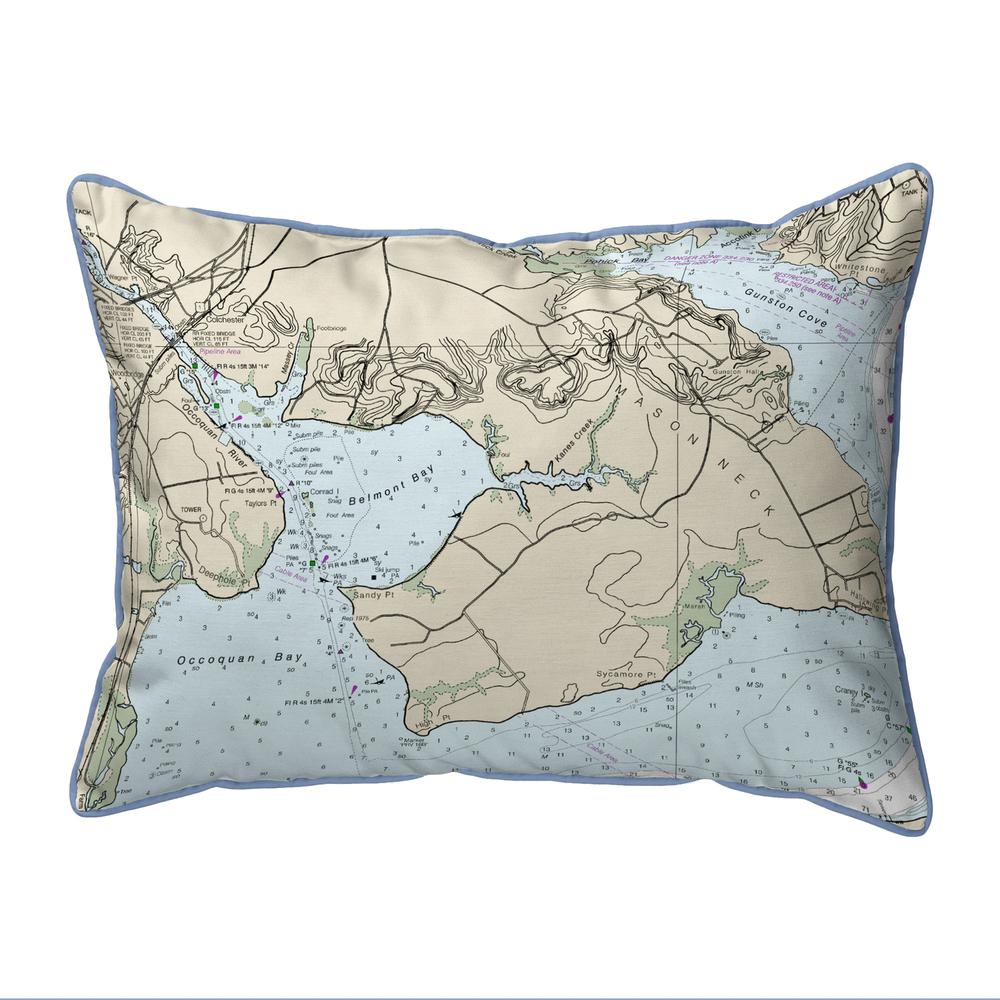Occoquan, VA Nautical Map Small Corded Indoor/Outdoor Pillow 11x14