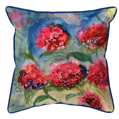 Red Geraniums Small Indoor/Outdoor Pillow 12x12