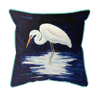Reflecting Egret Small Indoor/Outdoor Pillow 12x12