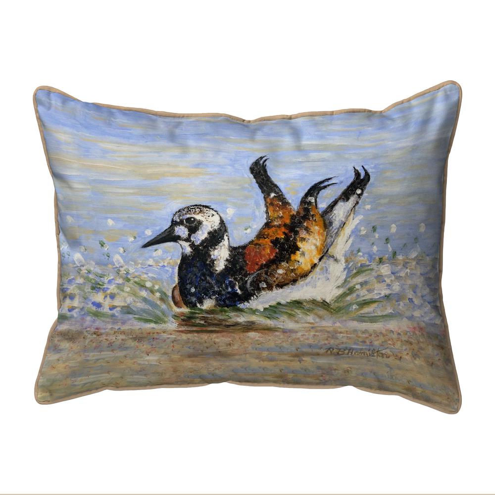 Beach Bird Bath Small Indoor/Outdoor Pillow 11x14