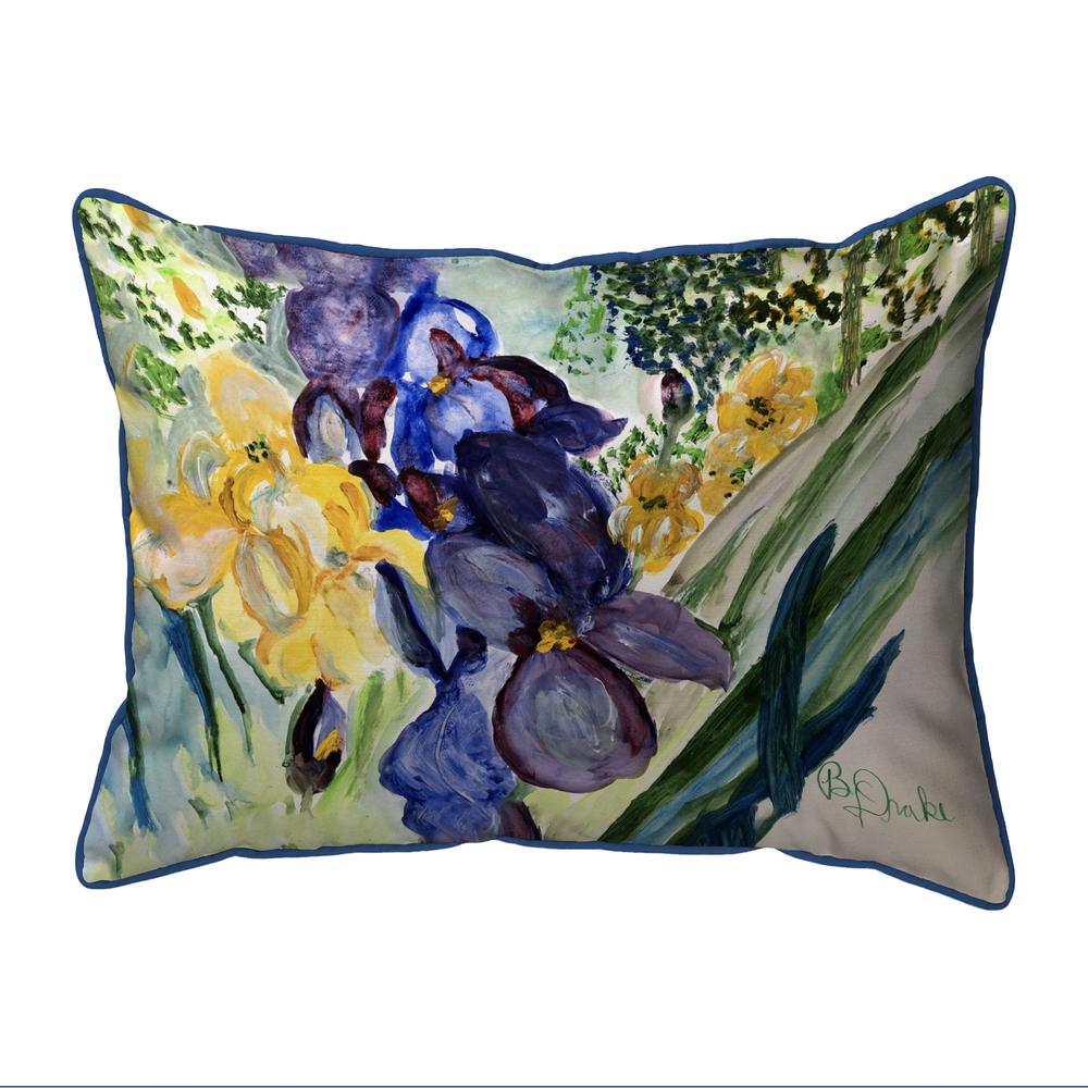 Yellow & Blue Iris Small Indoor/Outdoor Pillow 11x14