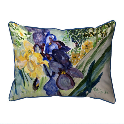 Yellow & Blue Iris Small Indoor/Outdoor Pillow 11x14