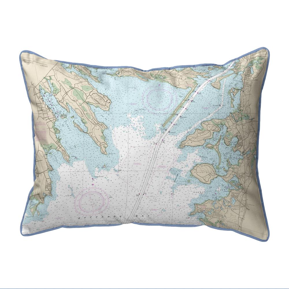 Cape Cod, MA Nautical Map Small Corded Indoor/Outdoor Pillow 11x14