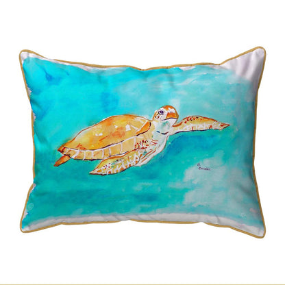 Brown Sea Turtle Small Indoor/Outdoor Pillow 11x14