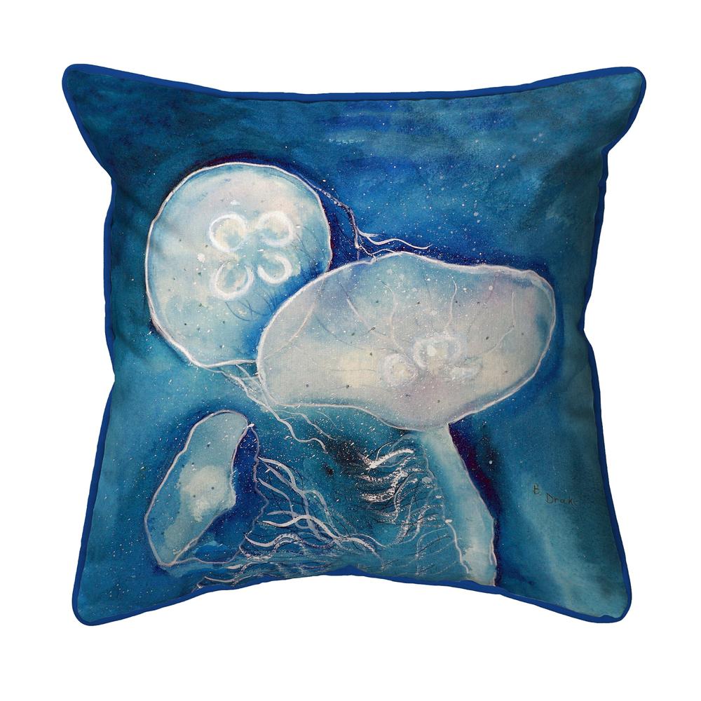 Blue Jellyfish Small Indoor/Outdoor Pillow 12x12