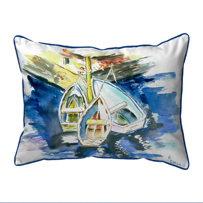 Three Row Boats Small Indoor/Outdoor Pillow 11x14