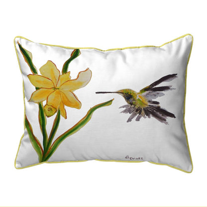 Yellow Hummingbird Small Indoor/Outdoor Pillow 11x14