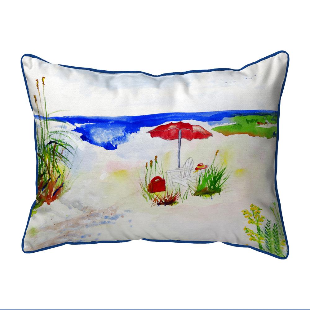 Red Beach Umbrella Small Indoor/Outdoor Pillow 11x14