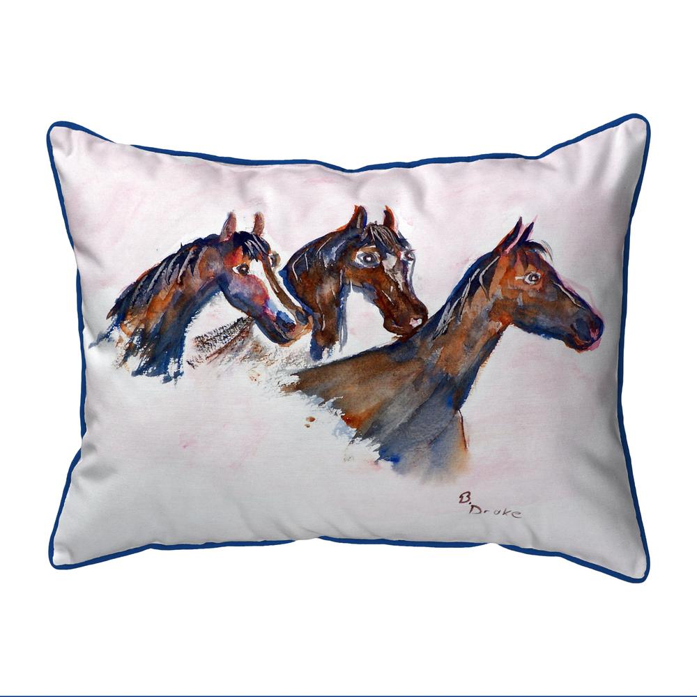 Three Horses Small Indoor/Outdoor Pillow 11x14