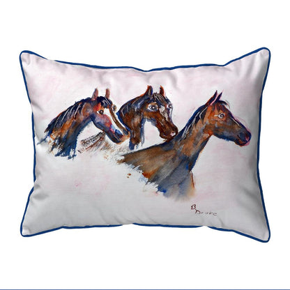 Three Horses Small Indoor/Outdoor Pillow 11x14