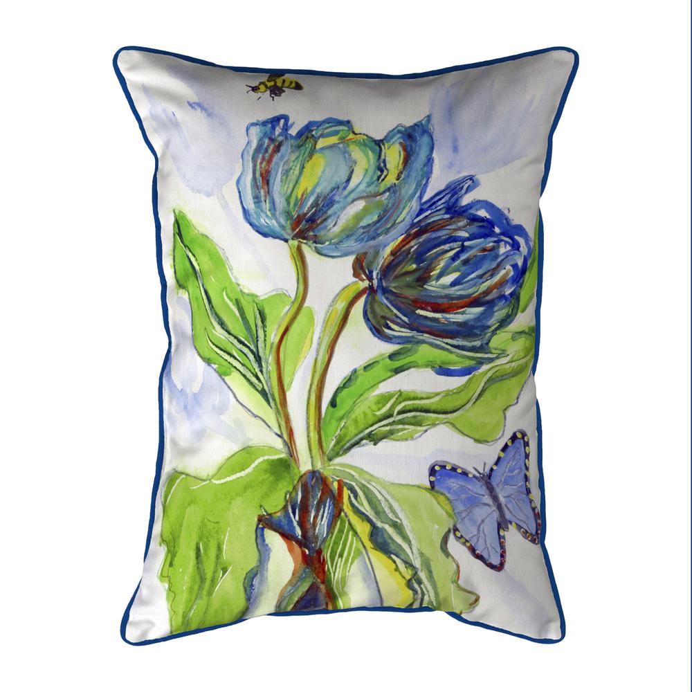 Tulips & Morpho Small Indoor/Outdoor Pillow 11x14