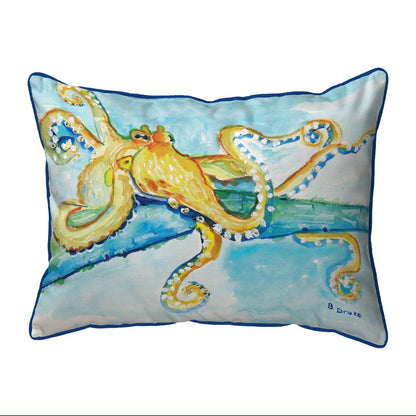 Gold Octopus Small Indoor/Outdoor Pillow 11x14
