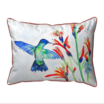 Hummingbird & Fire Plant Small Outdoor/Indoor Pillow 11x14