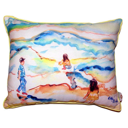 Playing at the Beach Small Outdoor/Indoor Pillow 11x14