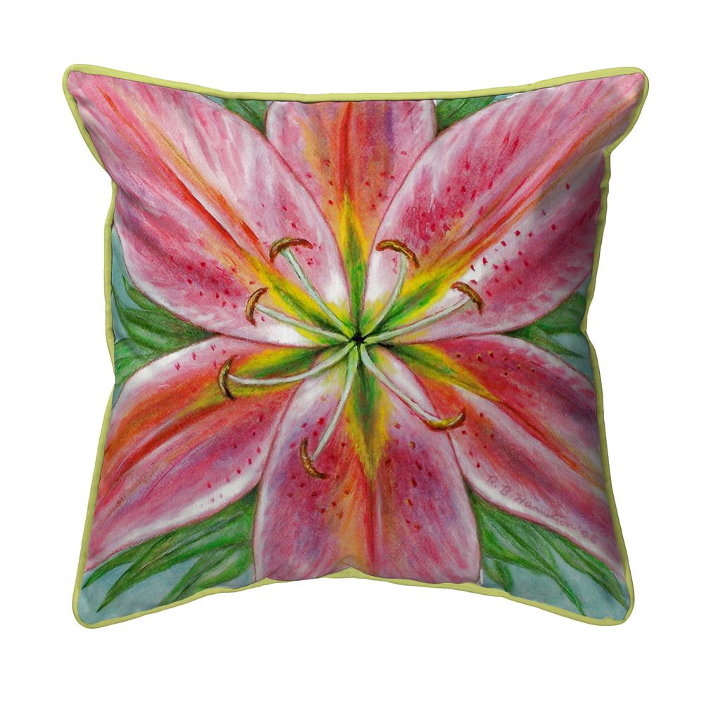 Pink Lily Small Indoor/Outdoor Pillow  12x12