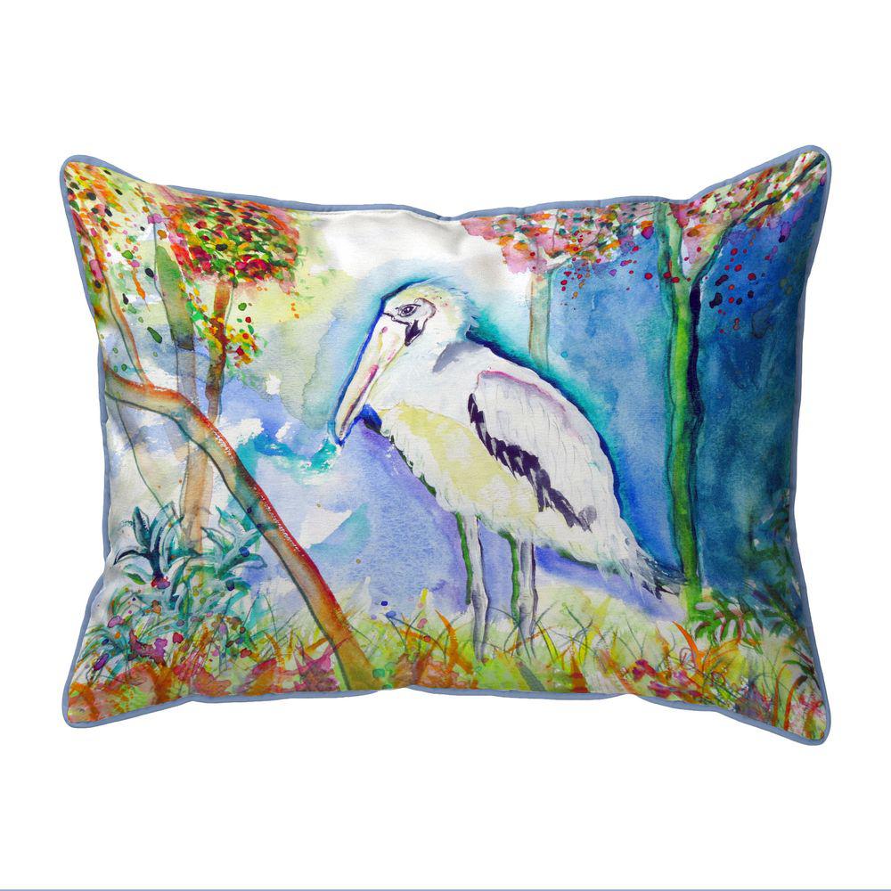 Summer Wood Stork Small Indoor/Outdoor Pillow 11x14