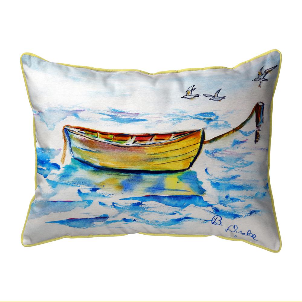 Yellow Row Boat Small Outdoor Pillow 11x14