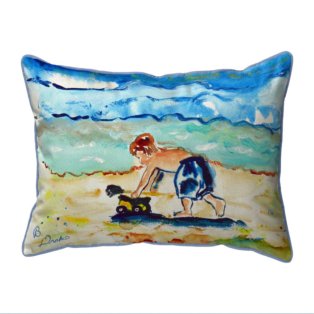 Boy & Toy Small Outdoor Pillow 11x14