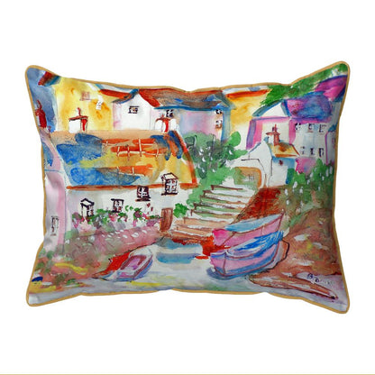 Boats At Steps Small Indoor/Outdoor Pillow 11x14