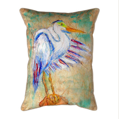 Egret on Rice Small Indoor/Outdoor Pillow 11x14