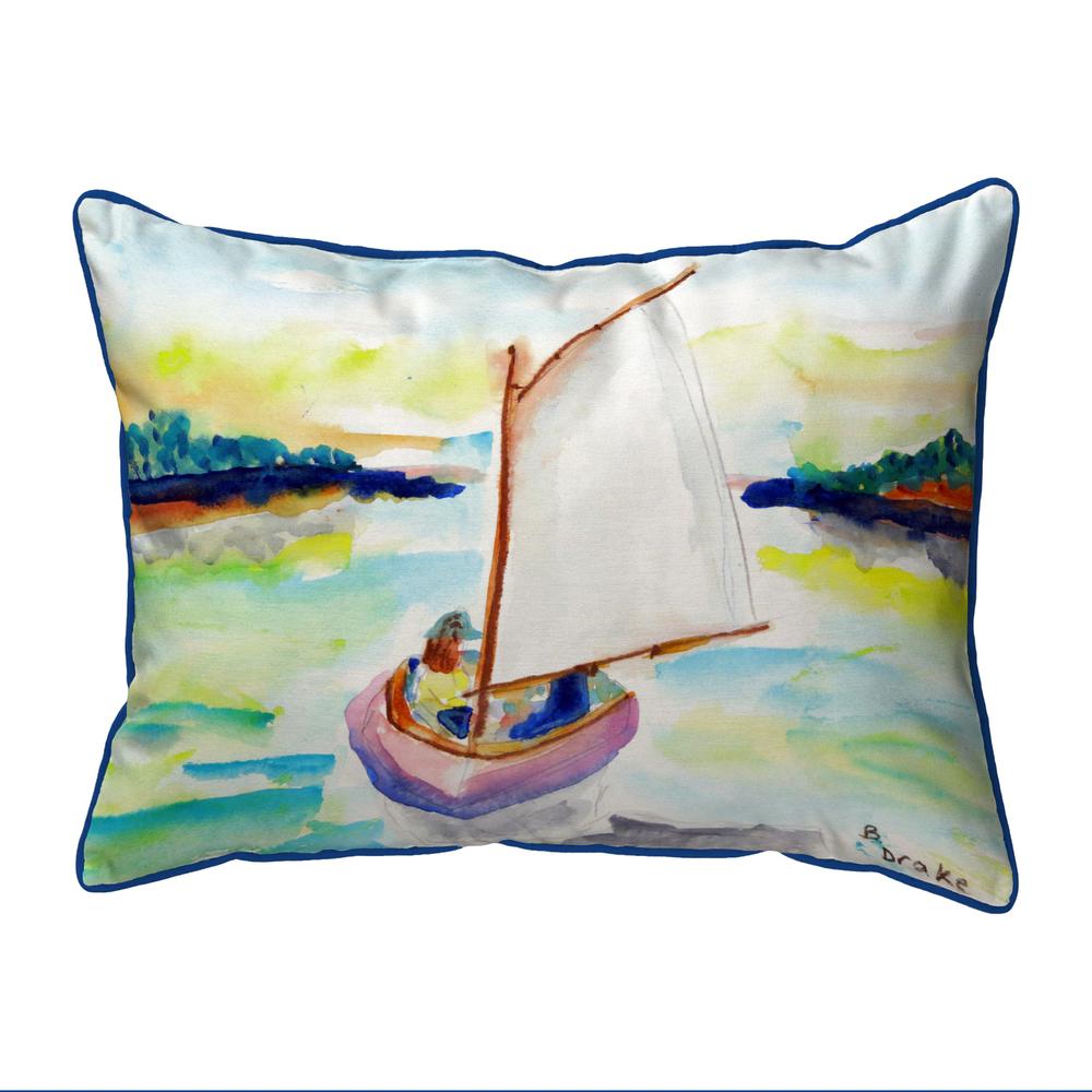 Pink Sailboat Small Indoor/Outdoor Pillow 11x14