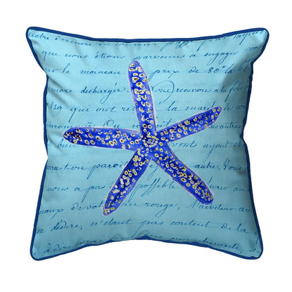 Blue Starfish Small Indoor/Outdoor Pillow 12x12