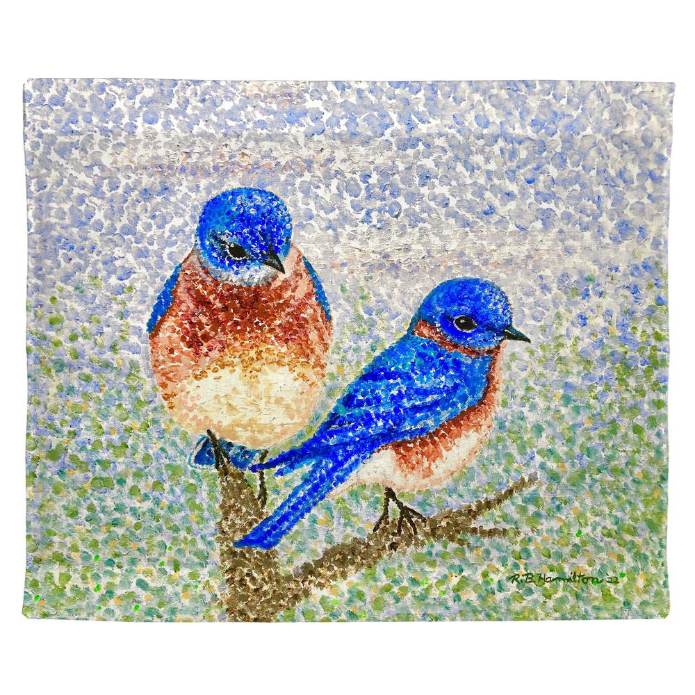 Two Blue Birds Outdoor Wall Hanging 24x30
