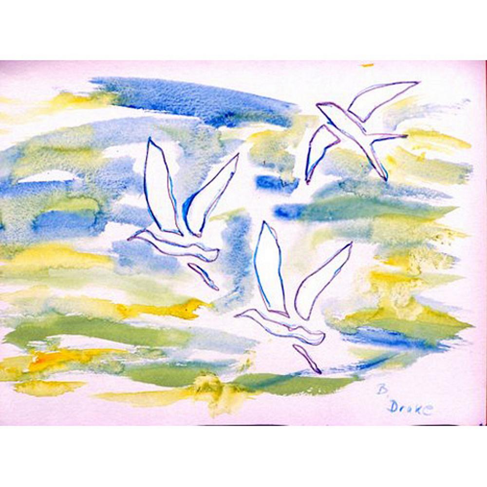 Three Gulls Outdoor Wall Hanging 24x30