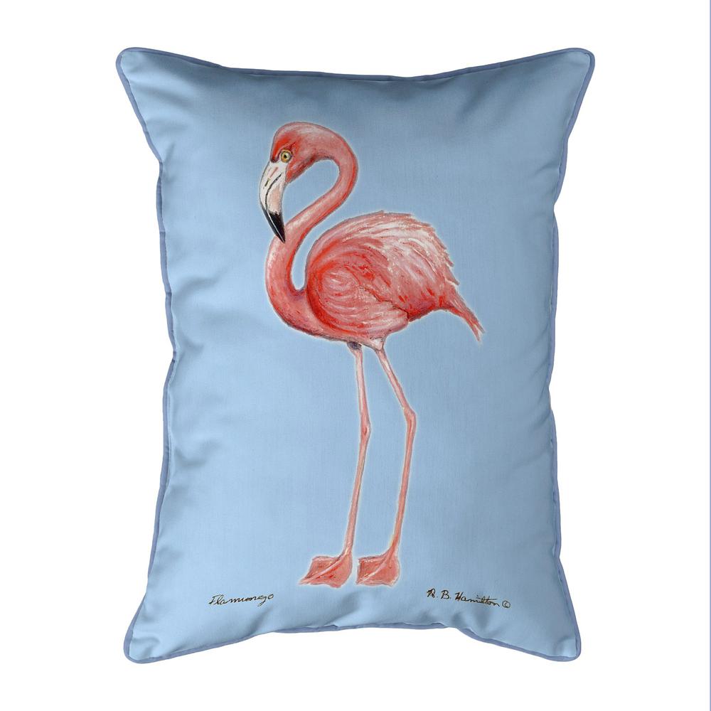 Flamingo Light Blue Background Extra Large Corded Indoor/Outdoor Pillow 20x24