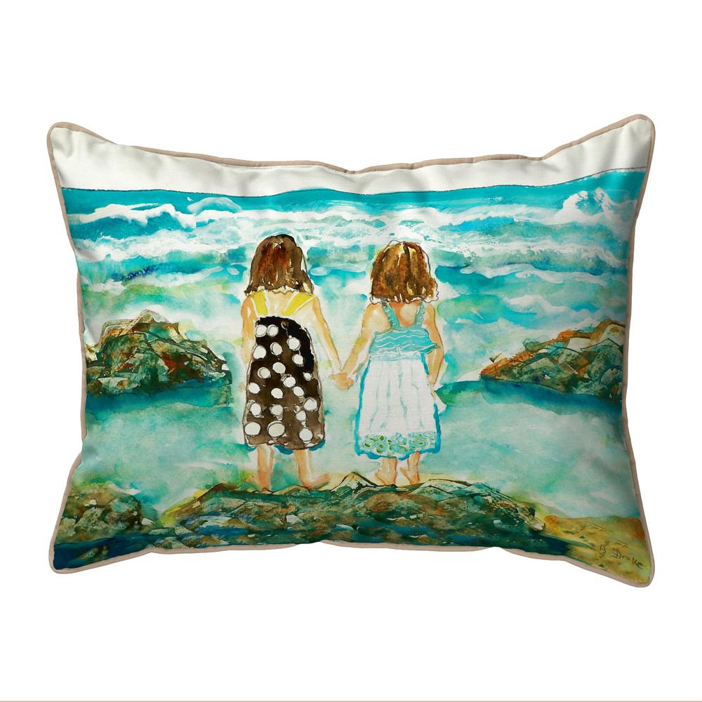 Twins on Rocks Extra Large Zippered Pillow 20x24