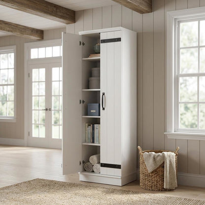 White Storage Cabinet With Soft Finish For Versatile Organization