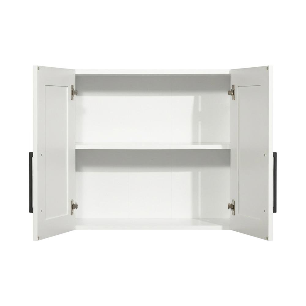 White Storage Cabinet With Soft Finish And Coastal Chic Style