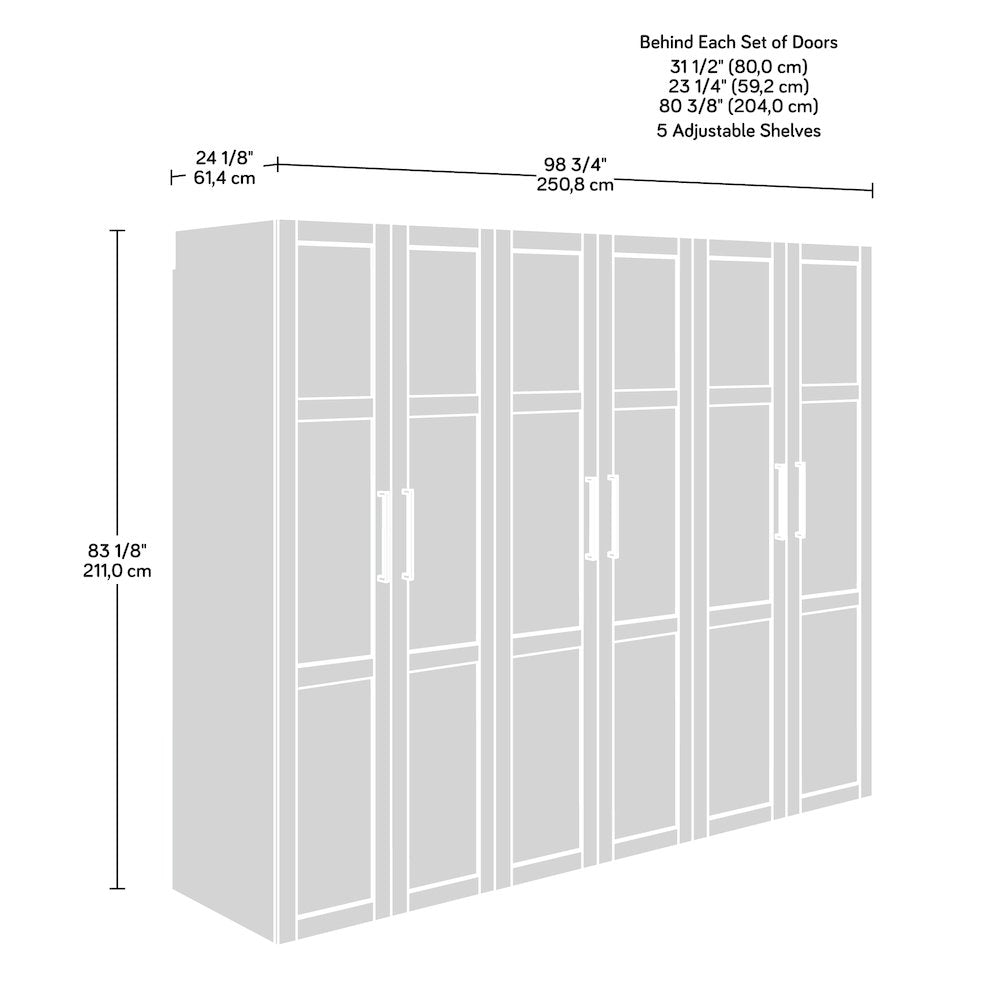 GarageCore 3 Deep Cabinets & Doors, White Finish