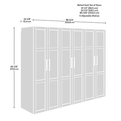 GarageCore 3 Deep Cabinets & Doors, White Finish