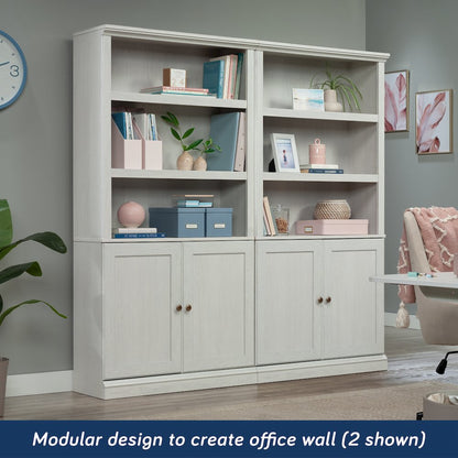 5-Shelf/Book Shelf 2-Door Bookcase, Glacier Oak Finish